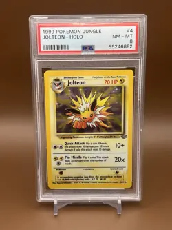 1999 POKEMON JUNGLE #4 JOLTEON-HOLO PSA 8 - Image 1