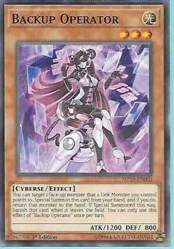 3x Yugioh MP19-EN002 Backup Operator Common Near Mint 1st Edition - Image 1