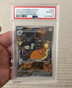 Pokemon TCG Team Rockets Raticate 202/182 Illustration Rare, PSA 10 GEM MINT - Image 3