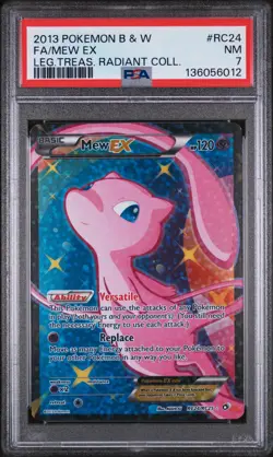 2013 POKEMON B&W LEGEND TREASURES RADIANT COLL #RC24 FULL ART/MEW EX PSA 7 - Image 1