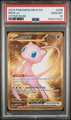 2023 POKEMON MEW EN-151 HYPER RARE #205 MEW EX PSA 10 - Image 1