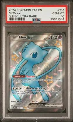 2024 POKEMON PAF EN-PALDEAN FATES SHINY ULTRA RARE #216 MEW EX PSA 10 - Image 1
