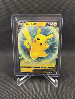 Pikachu V SWSH198 Holo Promo Full Art Basic 190 HP Lightning Blast Pokemon TCG - Image 1