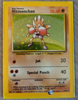 Pokemon Hitmonchan 007/102 Base Set Holo MP - Image 1