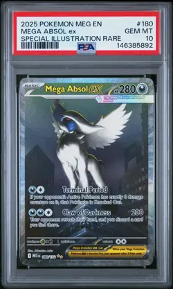 Mega Absol EX 180/132 PSA 10 SIR Mega Evolution Pokemon Card Game - Image 1