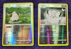 Cleffa 78/130 & Clefairy 77/130 Diamond & Pearl Reverse Holo Pokemon *NICE* - Image 1