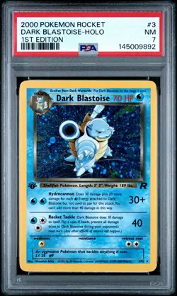 2000 POKEMON ROCKET 1ST EDITION #3 DARK BLASTOISE-HOLO PSA 7 - Image 1