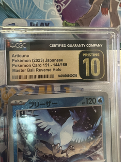 Articuno Master Ball Reverse Holo 144/165 Japanese Pokemon 151 CGC 10 Pristine - Image 2