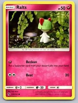 Ralts 139/214 Common Lost Thunder Pokemon Near Mint Yuka Morii - Image 1