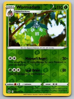 Wormadam 010/172 Rare Brilliant Stars Pokemon Reverse Holo Yuka Morii Clay Art - Image 1