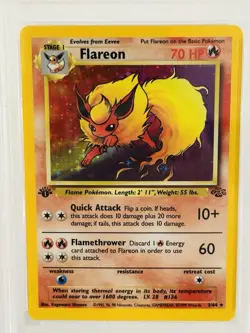 Pokemon Flareon Jungle 1st Edition Holo PSA 7 NM 3/64 - Image 3