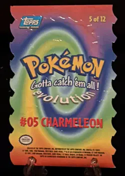 Charmeleon 5 of 12 Die-Cut Pokemon Topps The First Movie Black Label Mint Fresh - Image 2