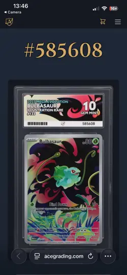Pokemon TCG Mega Evolution Bulbasaur Card 133/132 Ace 10 - Image 2