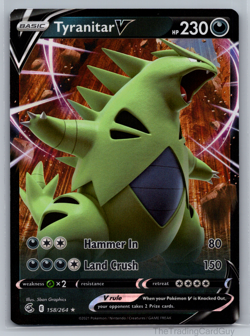 Tyranitar V 158/264 Fusion Strike Ultra Rare Holo Pokemon TCG Card | NM - Image 1