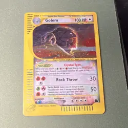 Pokemon Skyridge Golem Crystal Type Holo Rare 148/144 English 2003 Card SWIRL - Image 1