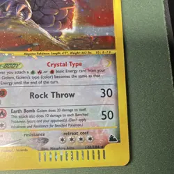 Pokemon Skyridge Golem Crystal Type Holo Rare 148/144 English 2003 Card SWIRL - Image 5