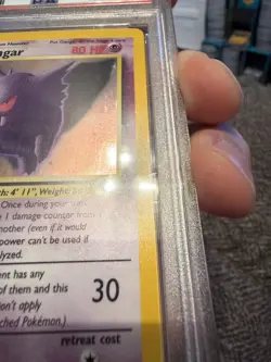 Pokemon Gengar Fossil Holo Rare PSA 9 5 1999 English Unlimited - Slab Scratches - Image 3