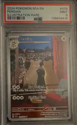 Pokemon Persian 078/064 Illustration Rare Holo SV Shrouded Fable PSA 9 - Image 1