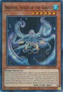 YUGIOH 1ST DABL-EN087 SNOPIOS, SHADE OF THE GHOTI SUPER RARE NEAR MINT (NM) - Image 1