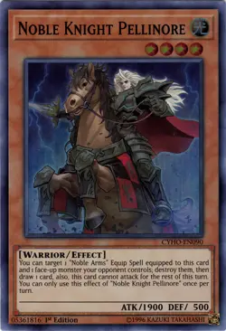 Yugioh CYHO-EN090 Noble Knight Pellinore Super Rare 1st Edition NM - Image 1