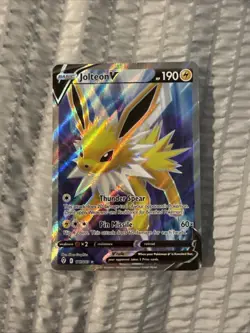 Pokemon Jolteon v Full Art Ultra Rare TCG Card 177/203 SWSH Evolving Skies - Image 1