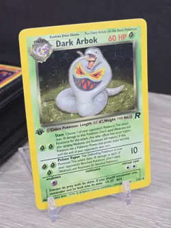 Pokemon Card TCG Dark Arbok 2/82 1st Edition Holo Rare Team Rocket 1999 SWIRL - Image 1