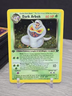 Pokemon Card TCG Dark Arbok 2/82 1st Edition Holo Rare Team Rocket 1999 SWIRL - Image 3
