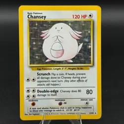 Pokemon Card - Chansey Holo Rare Base Set 3/102 - MP - Image 1