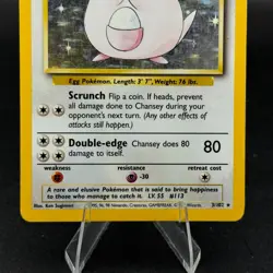 Pokemon Card - Chansey Holo Rare Base Set 3/102 - MP - Image 3