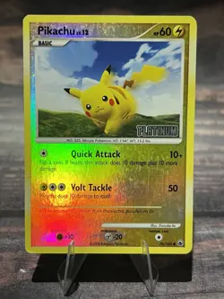 Pikachu 70/100 Platinum Stamped Reverse Holo Burger King Pokemon Card Promo - Image 1