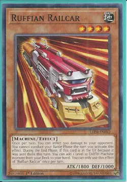 3x Yugioh LED4-EN042 Ruffian Railcar 1st Edition Common - Image 1