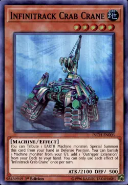 3x Yugioh INCH-EN003 Infinitrack Crab Crane Super Rare 1st Edition Near Mint - Image 1