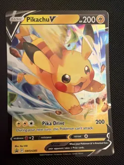 Pokemon TCG Pikachu V SWSH Black Star Promos SWSH285 Holo Promo - Image 1