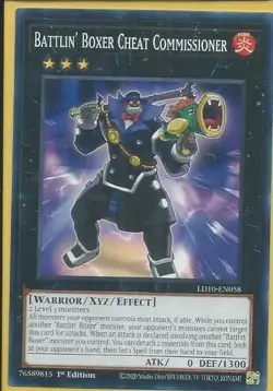 3x YUGIOH 1ST ED LD10-EN058 BATTLIN' BOXER CHEAT COMMISSIONER COMMON (NM) - Image 1