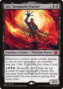 NM Foil Gix, Yawgmoth Praetor, MTG, The Brothers' War, Magic the Gathering, 95 - Image 1