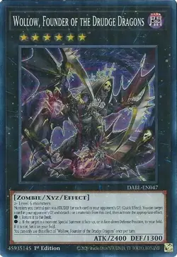 YUGIOH 1ST DABL-EN047 WOLLOW FOUNDER DRUDGE DRAGONS SUPER RARE NEAR MINT (NM) - Image 1