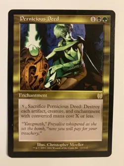 1X SP MTG Magic The Gathering Pernicious Deed Apocalypse Rare Gold Card - Image 1
