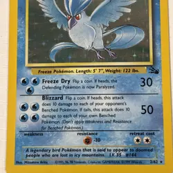 Articuno Pokemon TCG Fossil Holo Rare Card 2/62 English 1999 70 MP HP Basic - Image 5