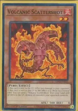 3x YUGIOH 1ST ED LD10-EN026 VOLCANIC SCATTERSHOT COMMON NEAR MINT (NM) - Image 1