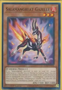 3x YUGIOH 1ST ED LD10-EN008 SALAMANGREAT GAZELLE COMMON NEAR MINT (NM) - Image 1