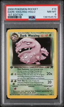 Dark Weezing 1st Edition 14/82 PSA 8 NM-MT Pokemon Rocket 1st-Ed Holo Rare - Image 1