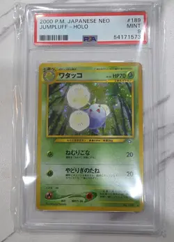 2000 Pokemon Japanese Neo Jumpluff Holo Rare #189 PSA 9 MINT - Image 1