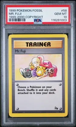 Pokemon Mr. Fuji 1999-2000 Copyright Fossil Unlimited #58 PSA 10 Gem Mint - Image 1