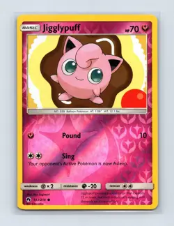 Jigglypuff 133/214 Common Lost Thunder Pokemon Reverse Holo Lightly Played - Image 1