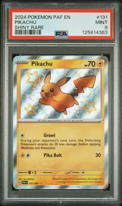 2024 POKEMON PAF EN-PALDEAN FATES SHINY RARE #131 PIKACHU PSA 9 - Image 1