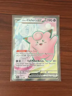 POKEMON JOURNEY TOGETHER FULL ART LILLIE'S CLEFAIRY EX 173/159 ULTRA RARE - Image 1