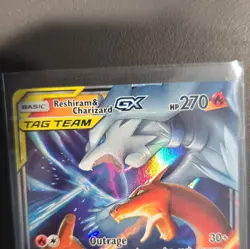 Pokemon Reshiram & Charizard GX TAG TEAM 20/214 Unbroken Bonds Holo UR HP270 - Image 2