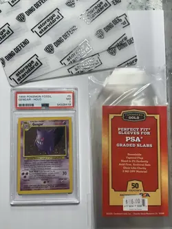 1999 POKEMON FOSSIL #5 GENGAR-HOLO PSA 7 - Image 3