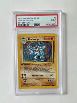 1999 Pokemon Game Machamp Holo 1st Edition #8 PSA 9 MINT - Image 1