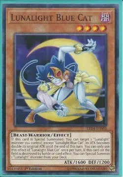 3x Yugioh LED4-EN050 Lunalight Blue Cat 1st Edition Common - Image 1